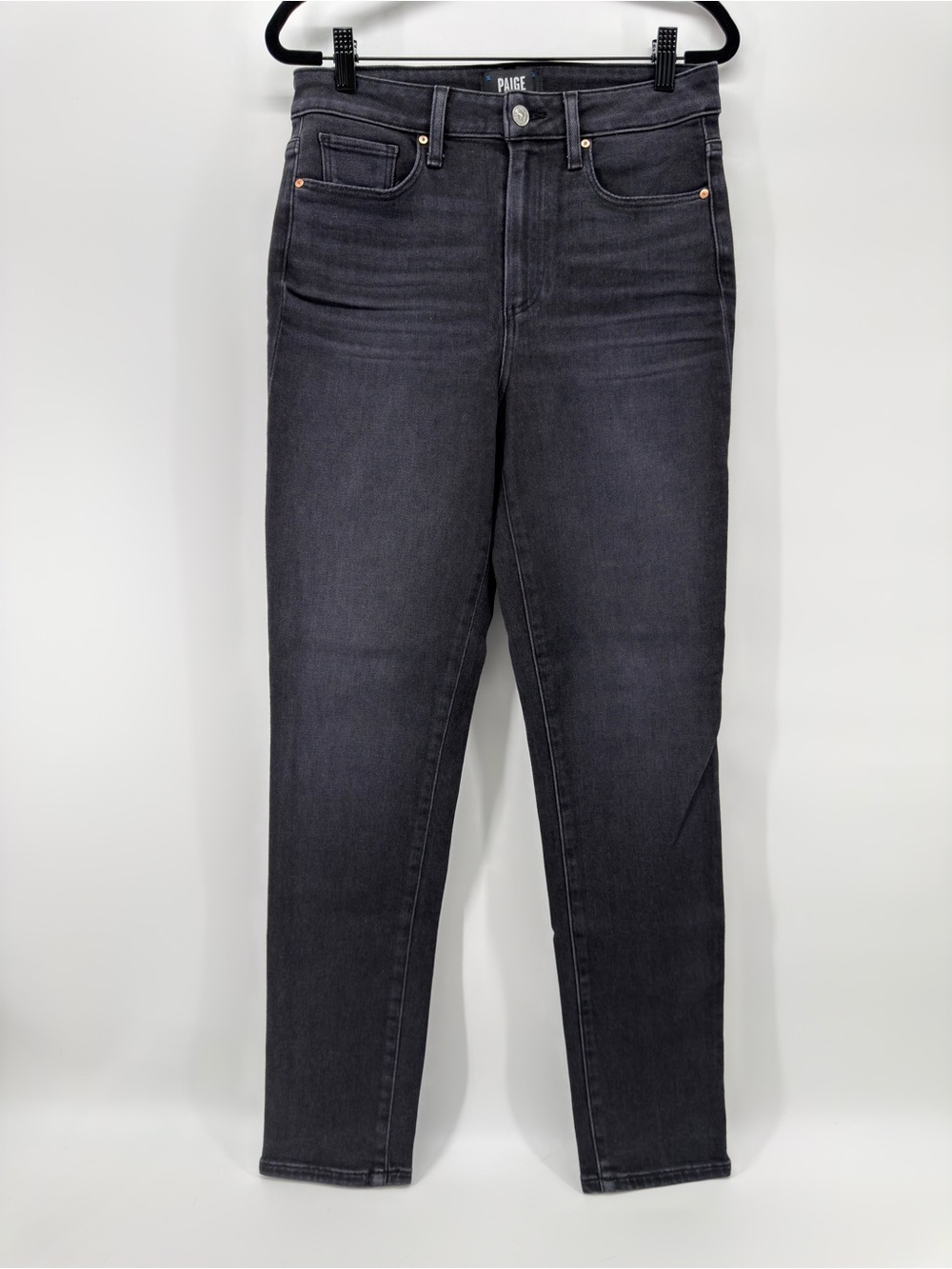 PAIGE Gemma Straight Leg Jeans 28 Soft black High Rise